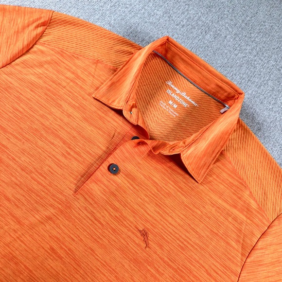 Tommy Bahama Other - Tommy Bahama Island Zone Short Sleeve Orange Polo Shirt Men's‎ M Polyester Golf